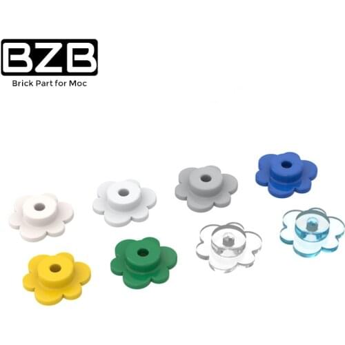 10PCS DIY BZB MOC Bricks 3742 56750 Flower Petal Heads on Sprue Building Blocks Parts Educational Kids Toys Boys Girls Gift