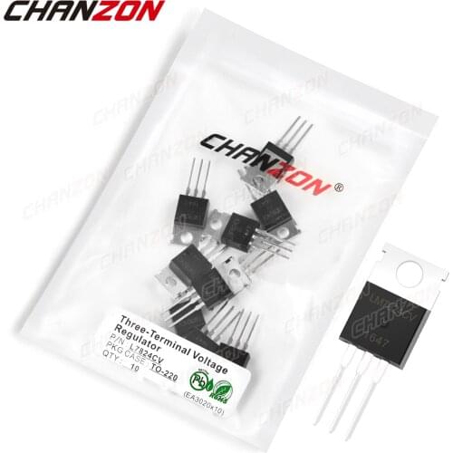 10Pcs L7824CV TO-220 Three-Terminal Voltage Regulator Transistor Bipolar Junction BJT Tube Fets Integrated Circuits