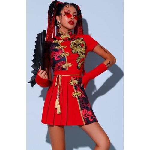 2020 Sexy Outfits For Women Chinese Style Female Group DS DJ Costumes Hip Hop Jazz Dance Costume Stage Wear Rave Outfit DQS4580