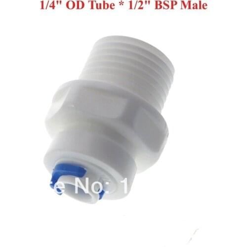 3 Pieces 1/4" OD Tube - 1/2" BSP Male Quick Connector RO Water Straight Male BSP And Pipe Without trouble Of Nut Connector