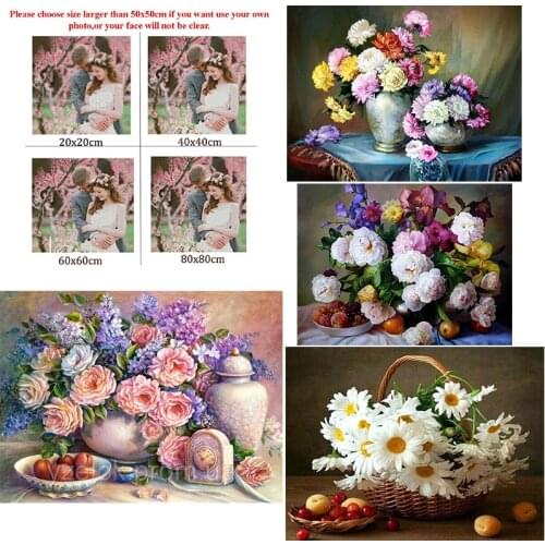 5D Diy Diamond Painting Flowers Fruit Plate Square Diamond Round Diamond Full Diamond Custom Cross Stitc Mosaic Home Decora