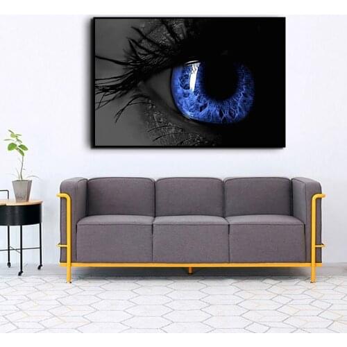 Modern HD Print Art Abstract Big Blue Eyes Picture Canvas Painting Home Decor Living Room Wall No Frame