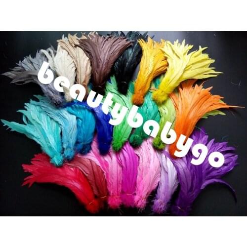 Free shipping 1000pcs/pack assorted colors rooster tail feathers 12-14 inches / 30-35cm cock tail feather