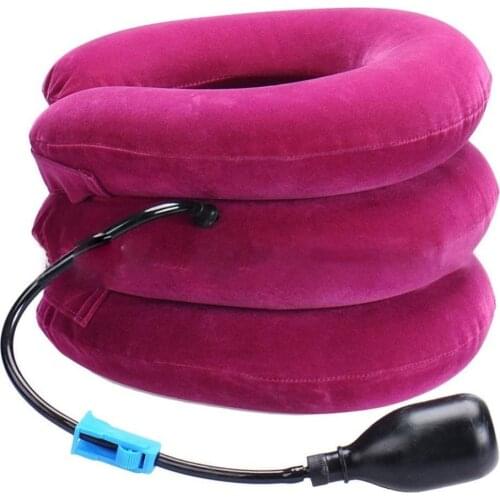 Household Full Velvet Cervical Three-Layer Traction Instrument Inflatable Protection Cervical Vertebra Neck Massage Relax
