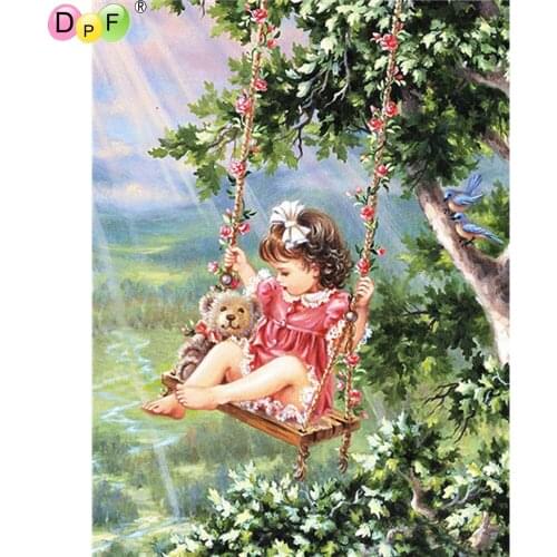 DPF diamond embroidery girl diamond painting cross stitch crafts diamond mosaic kit square/round rhinestone home decor
