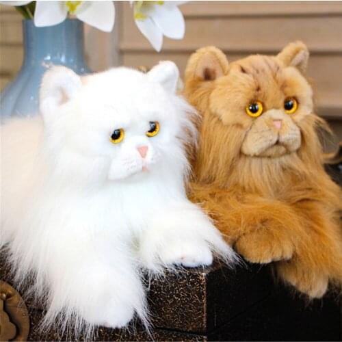 Fancytrader Pop Plush Simulation Cat Toy Lifelike Lovely Realistic Pets Cat Doll Decoration for Kids Gift 35cm 2 Colors