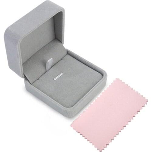 High Quality Grey White Velvet Box Jewelry Display Ring Case Pendant Necklace Bracelet Bangle Organizer Wedding Storage Gift Box