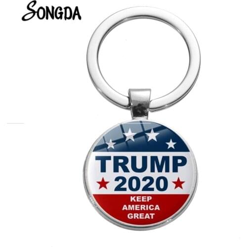 Hot Trump 2020 Flag Keychain Keep America Great Donald Trump for President Re-Election Supporter Key Chains Bag Key Ring