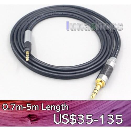 LN007117 2.5mm 4.4mm XLR Black 99% Pure PCOCC Earphone Cable For KRK KNS8400 KNS6400 Sennheiser HD 2.20s 2.30i 2.30g
