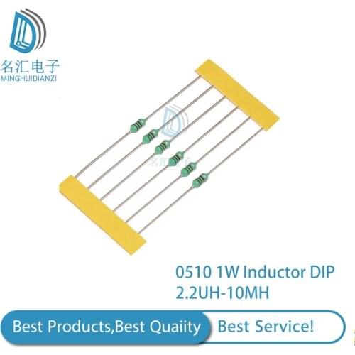 20PCS 0510 1W Inductor DIP Color Ring Inductance 2.2UH 3.3UH 4.7UH 6.8UH 10UH 22UH 47UH 68UH 100UH 220UH 330UH 470UH 1MH 2R2 4R7