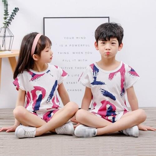 Summer Kids Pajamas Children Short Sleeve Sleepwear Boys Cartoon Pyjamas Kids Pajamas For Girls Baby Pijamas Child Clothing Sets