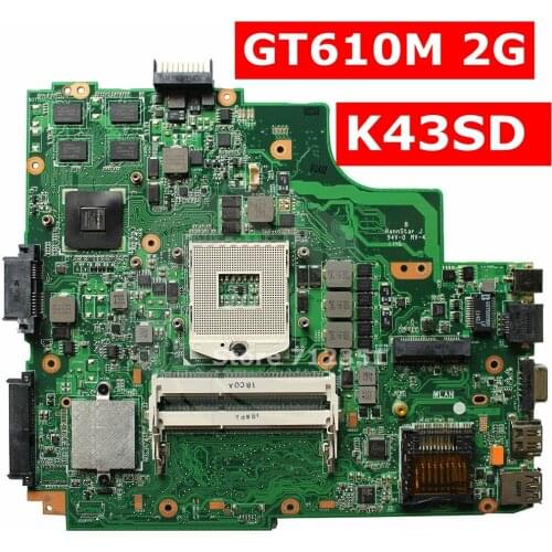 K43SD GT610M 2GB Motherboard Rev 4.1 USB 3.0 For ASUS K43SD X43S A43SD Laptop motherboard K43SD Mainboard K43SD Motherboard