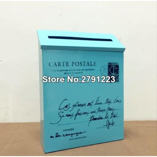 Retro Metal Letter Post Mailbox American Pastoral Wall Mounted Mailbox Fashion Bucket Newspaper Boxes Mail Box Garden Decoration