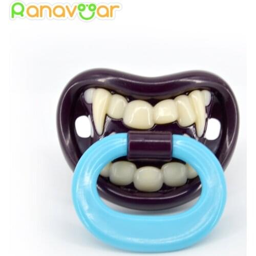 Fashion Funny Dummy Dummies Pacifier Novelty Teeth Moustache Babys Child Soother Beard Nipples Kids Gift Safe Pacifier PAC001