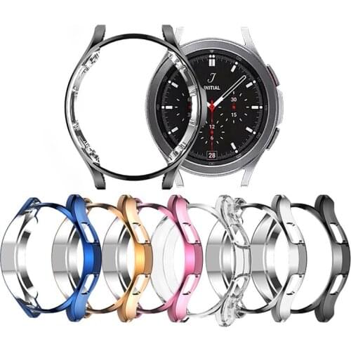 TPU Soft Shell Frame Glass Screen Protector Case For Samsung Galaxy Watch 4 Classic 46mm 42mm Watch4 Protective Bumper Cover