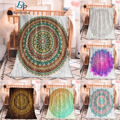 Eastern European Style Mandala Bohemian 3D Print Super Soft Warm Blanket For Living Room Bedroom Office Decoration Single