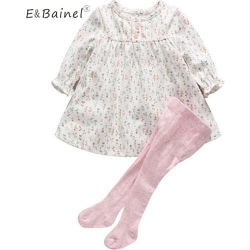 Baby Girl Clothing 0-12M Spring Autumn Baby Girl Dress Floral One Piece Baby Dress For Newborns Vestido+Leggings Pants