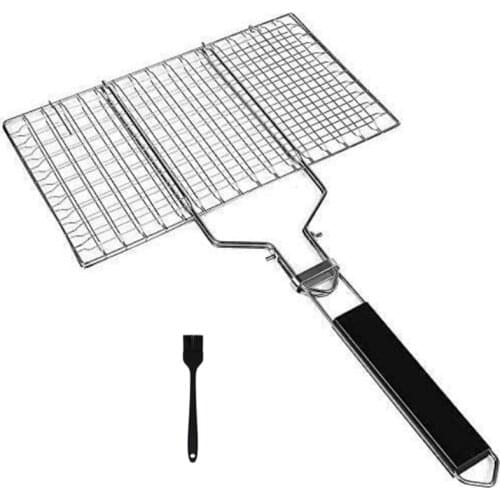 Portable Grill Basket, Grilling Basket, Foldable BBQ Grill Basket with Removable Handle, Perfect for Grilling Vegetable CNIM Hot