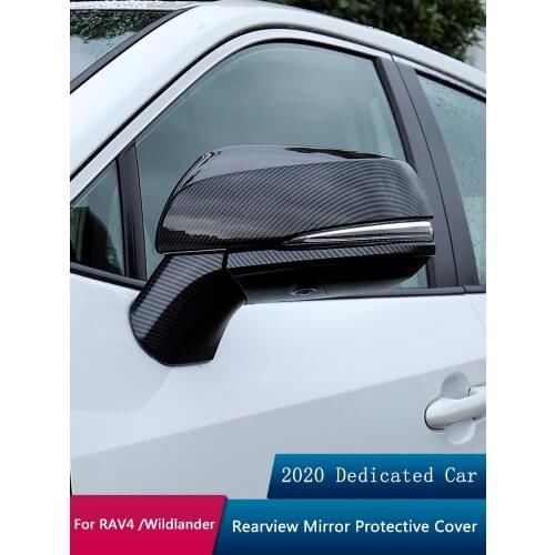 QHCP Rear View Mirror Cover Side Door Mirror Strips Protection Trims Tuning For Toyota RAV4 Wildlander 2020 Exterior Accessories