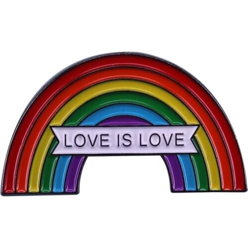 Rainbow gay pride lapel pin love is love LGBT badge equal love activist decor