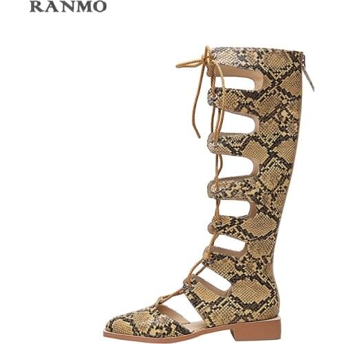 Python pattern Roman sandals woman boots summer outdoor sandals fashion boots daily commuter boots shoes for women women boots