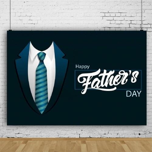 Happy Fathers Day Navy Blue Suit Black Photography Background Baby Shower Celebration Photo Booth Studio Decor