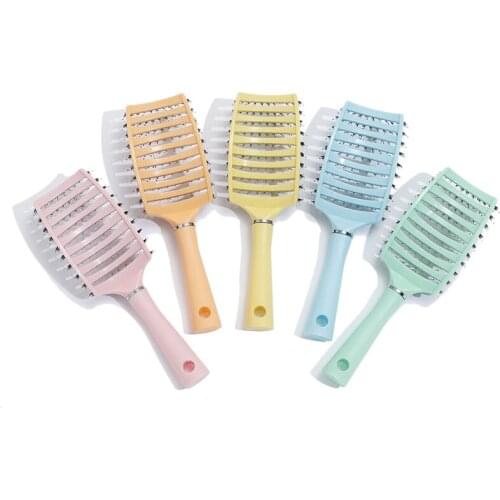 Hair Brush Scalp Massage Air Comb Hairbrush Bristle&Nylon Women Wet Curly Detangle Hair Brush Salon Hairdressing Styling Tools