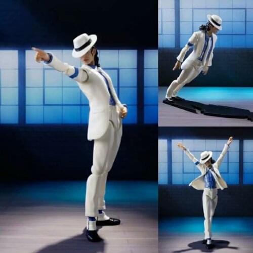 SHF Michael Jackson Smooth Criminal Moonwalk Collection Articulate BJD Action Figure Model Toys 14cm