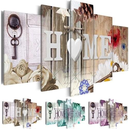 5 pieces of home modern home decoration living room bedroom background wall frameless printing canvas hanging painting core