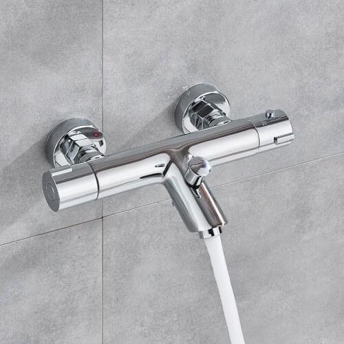 Vidric Vidric Thermostatic Shower Mixing Valve Bathtub Shower Mixer Tap Dual Handles Hot Cold Thermostatic Mixing Tap Bath Showe