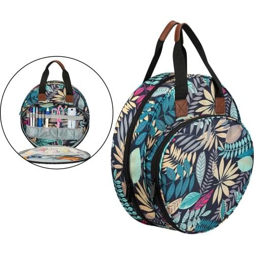 Embroidery Project Bag Sewing Knitting Tote Bag, Practical Crochet Hook Case Hangbag Storage Bag Organziers for Embroidery Hoop