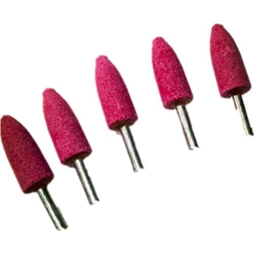 1pcs 6mm Shank Cylinder Cone T shape Red chrome corundum grinding head ceramic corundum metal grinding wheel for metal grinding