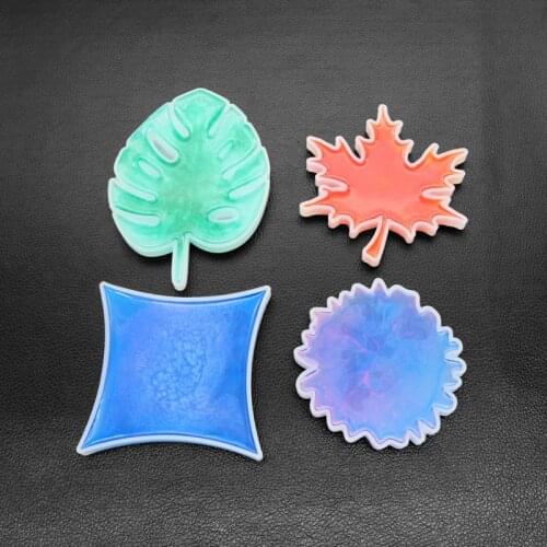 1PC Maple Leaf Silicone Molds Palm Epoxy Resin Molds Casting Coaster DIY Coasters Mould Jewelry Making Tools Clay Molds