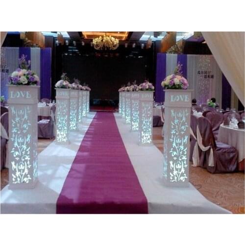 10PCS/LOT LOVE Wedding Plastic Column White Wedding Pillars Decorative Wedding Column Pillar With LED light Wholesale