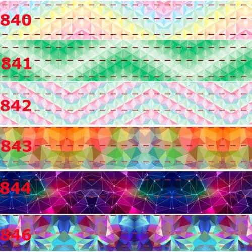 10yards -different sizes - Crystal gradient ribbon printed Grosgrain ribbon 840