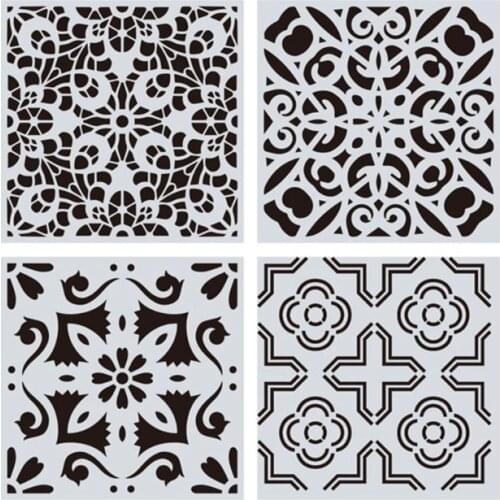 16pcs/set Mandala Stencils DIY Drawing Template Wall Painting for Wood Tile Rock R9JA