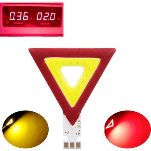 2V DC Triangle shape TWO double colors LED COB Strip for work light bicycle diy lighting red yellow cob led light source