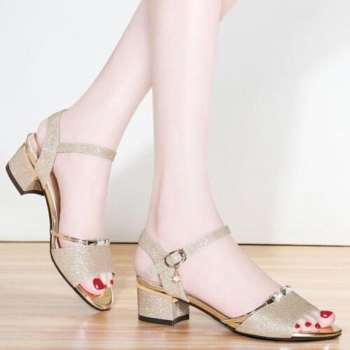 2021 Chic and Elegant Womens Low-heeled Sandals Solid Color Office Shoes Womens Fish Head Sandals High-heel Womens Shoes