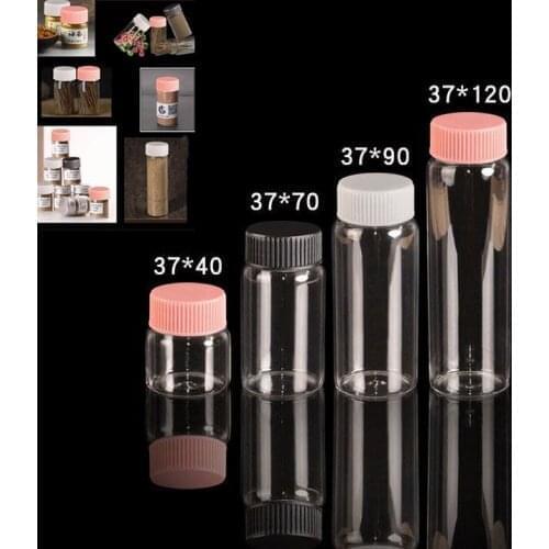 300pcs 20ml 50ml 65ml 90ml Transparent Glass Wishing Bottles With Plastic Cap Empty Spice Jars Vials Christmas Wedding gift