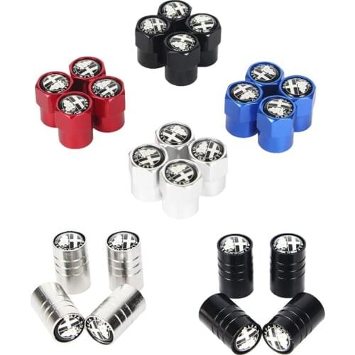 4pcs Car-Styling Car Wheel Tire Valve Tyre Caps Case For Alfa Romeo 159 147 156 166 Giulietta Giulia Mito Spider Car Accessories