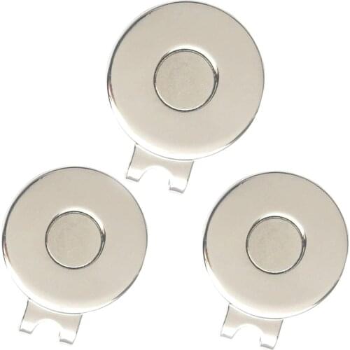 4 Pcs New Golf Hat Clip Golf Mark 25mm Round Coin Silver Golf Bit Standard With Magnet