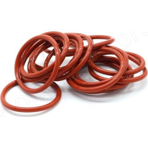 5/10/20/50pcs Thickness 2.4mm Food Grade Silicone O-Ring OD 8-70mm Red Sealing Ring -35℃-200℃ Waterproof And Insulated