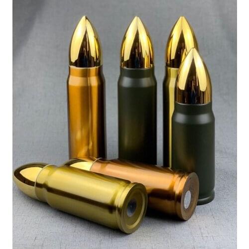 Free Shippin!! 500ml Good-looking Fashion Bullet Cup Stainless Steel Vacuum Shell Cup Military Style Mens Thermos Cup Water Cup