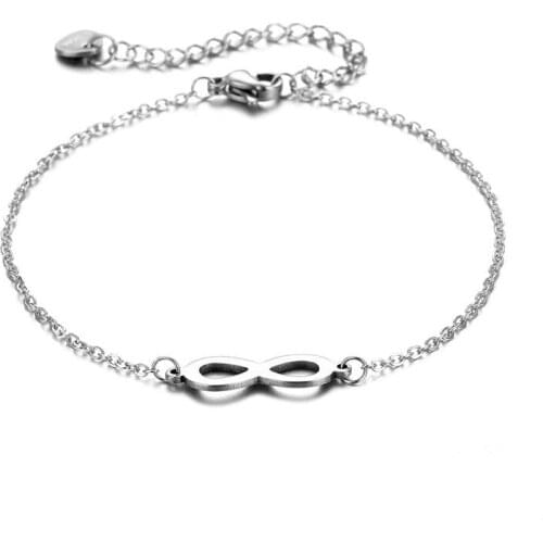 Lucky Number 8 Infinite Stainless Steel Bracelet Female Popular Bracelet Jewelry