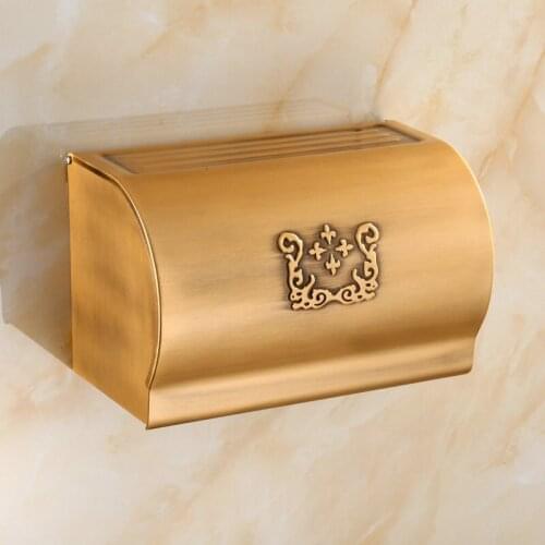 Bathroom Paper Box Aluminum Tissue Rack Antique Carved Toilet Paper Rack Bath Hardware Bathroom accessories Free Shipping