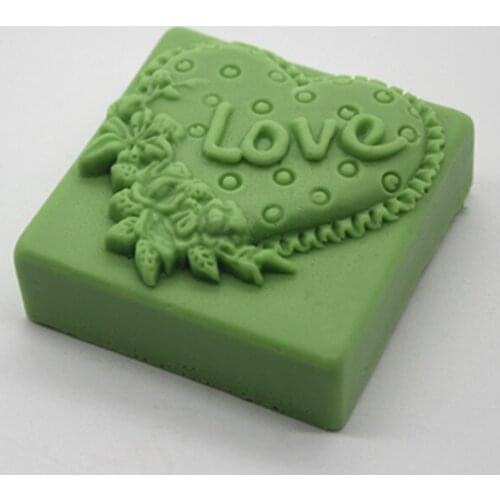 C532 LOVE silicone soap molds heart-shaped mould soap DIY manual mould process