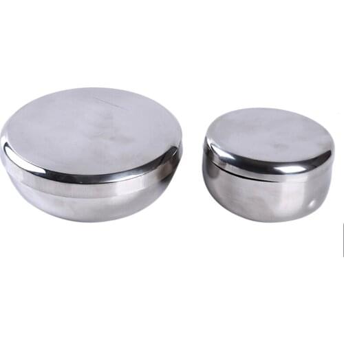 304 Stainless Steel Single Layer Dustproof Bowl With Lid Thickened Rice Kimchi Food Bowl Tableware Home