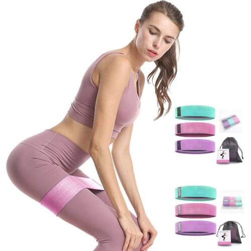 Booty Builder Hip Resistance Bands Set Fabric Non Slip for Fitness Yoga Pilates Legs and Butt Glute Workout Stretching Training