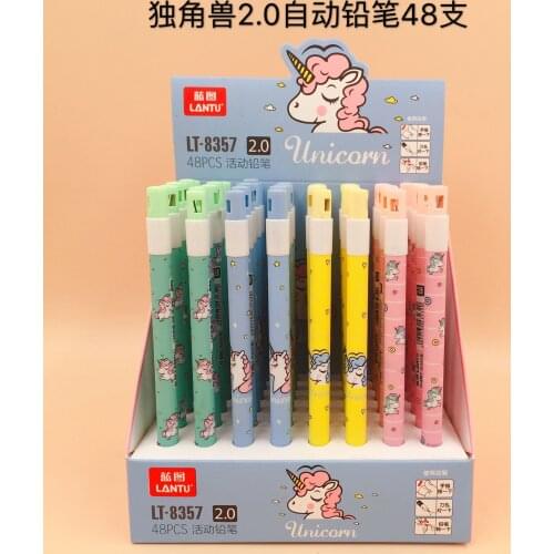 2 pcs/1 lot Kawaii unicorn Mechanical Pencils School Office Supply Student Stationery Kids Gift Automatic Pencil