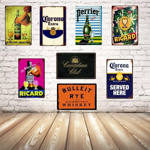 [ Kelly66 ] Beer Whiskey Drink Ricard Chouffe Duuel Tin Metal Sign Home Decor Bar Wall Art Painting 20*30 CM Size JT-56